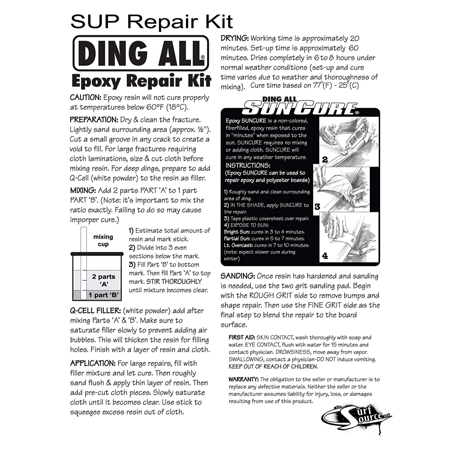 Réparation Windsurf Epoxy Repair Kit SUP 2 Réparation Windsurf Epoxy Repair Kit SUP – Image 2